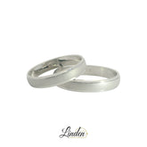 925 Silber rhodinierte Partnerringe – Freundschaftsringe Set für Paare – Damen- & Herrenring | LS-402/4